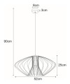 Lampa wisząca K-3407 biała z serii TIZI | KAJA