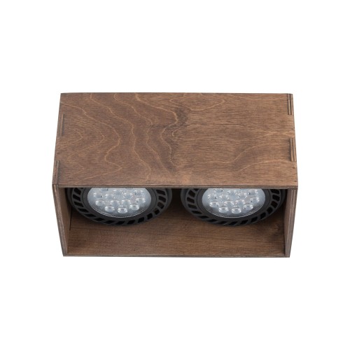 Podwójna lampa sufitowa DALE II ze sklejki w kolorze ciemnego drewna Nowodvorski Lighting