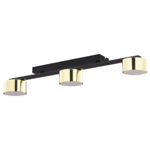 Lampa sufitowa DALLAS GOLD/BLACK czarna listwa ze złotymi kloszami TK Lighting