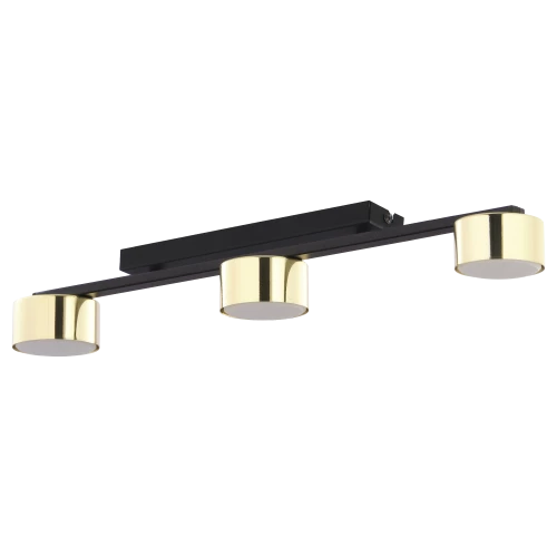 Lampa sufitowa DALLAS GOLD/BLACK czarna listwa ze złotymi kloszami TK Lighting
