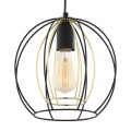 Lampa wisząca JAULA na listwie z trzam drucianymi, czarno-złotymi kloszami loft TK Lighting