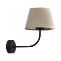 Kinkiet CHICAGO czarny z abażurem z naturalnego lnu TK Lighting