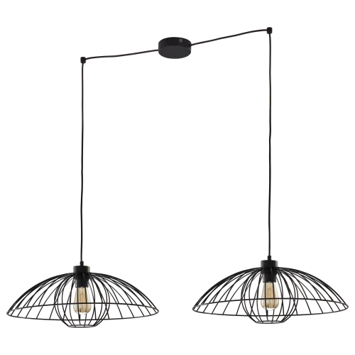 Lampa wisząca BARBELLA z 2 drucianymi kloszami na przewodach TK Lighting