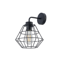 Kinkiet DIAMOND NEW BLACK czarny z drucianym kloszem na 1 żarówkę E27 TK Lighting