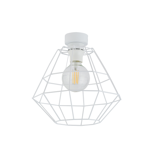Lampa sufitowa DIAMOND NEW WHITE biały druciany klosz styl loft TK Lighting
