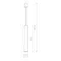 Lampa wisząca EYE GRAPHITE L z kloszem-tubką o wys. 40cm Nowodvorski