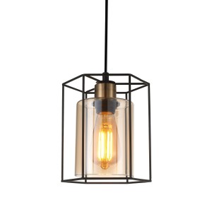 Lampa wisząca Kalula  PND-78901-1-BK+AMB Italux