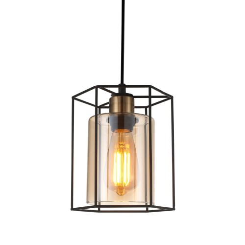 Lampa wisząca Kalula  PND-78901-1-BK+AMB Italux
