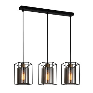 Lampa wisząca Kalula  PND-78901-3-BK+SG Italux