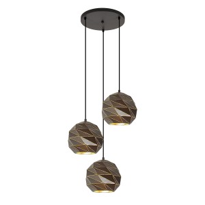 Lampa wisząca Palermo  PND-2424-3S-GR+GD Italux