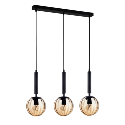 Lampa wisząca Ravena  PND-2324-3L BK+AMB Italux