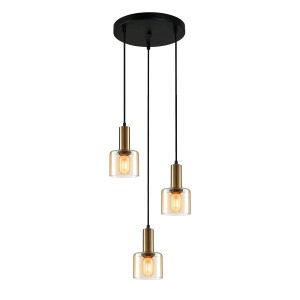 Lampa wisząca Santia  PND-65342-3A-BRO+AMB Italux