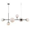 Lampa wisząca Vailante szklane, białe kule na czarnej listwie E27+E14 Italux