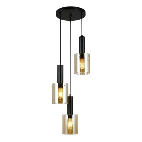Lampa wisząca Sardo  PND-5581-3A-BK+AMB Italux