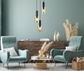 Lampa wisząca Sardo  PND-5581-3A-BK+AMB Italux