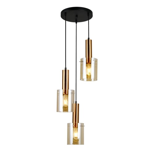 Lampa wisząca Sardo  PND-5581-3A-BRO+AMB Italux