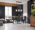 Lampa wisząca Sardo  PND-5581-3-BK+AMB Italux