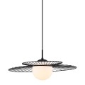 Lampa wisząca Sarah nowoczesna ze szklanym i drucianym kloszem Italux
