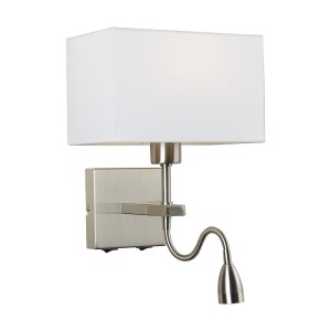 Lampa przy łóżkowa Norte  WL-1122-2-BL-SN-RC-WH Italux