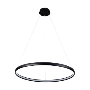 Lampa wisząca CARLO pojedynczy czarny ring 80 cm wbudowany LED 26W Zuma Line