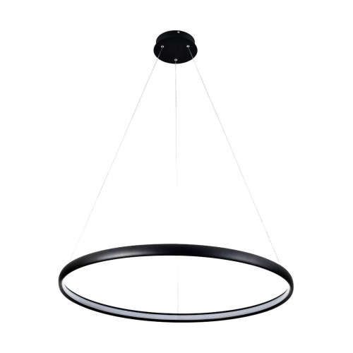 Lampa wisząca CARLO pojedynczy czarny ring 80 cm wbudowany LED 26W Zuma Line