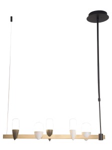 LAMPA WISZĄCA SAKAI 5 CZARNY ZŁOTY | Candellux 50233078