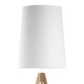 Lampa podłogowa WALZ WHITE na drewnianym trójnogu z białym abażurem TK Lighting