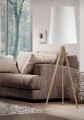 Lampa podłogowa WALZ WHITE na drewnianym trójnogu z białym abażurem TK Lighting