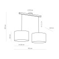 Lampa wisząca TROY NEW na drewnianej listwie z dwoma szarymi kloszami TK Lighting