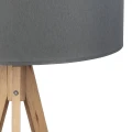 Lampa podłogowa TREVISO trójnożna drewniana z grafitowym abażurem TK Lighting