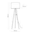 Lampa podłogowa TOKYO biała na drewnianym trójnogu TK Lighting