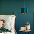 Lampa wisząca TERCINO GREEN z zielonego weluru o średnicy 50cm TK Lighting