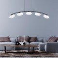 Lampa wisząca MARIKA z pięcioma kloszami na łukowej, czarnej listwie TK Lighting
