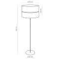 Lampa podłogowa HILTON SILVER srebrno-biała 150cm TK Lighting