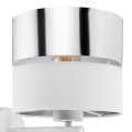 Kinkiet HILTON SILVER biało-srebrny z włącznikiem na podstawie TK Lighting