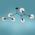 Lampa sufitowa FAIRY industrialna czarna z 6 szklanymi kloszami TK Lighting