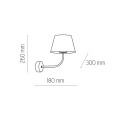 Kinkiet CHICAGO czarny z abażurem z naturalnego lnu TK Lighting