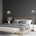 Kinkiet CHICAGO czarny z abażurem z naturalnego lnu TK Lighting