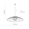 Lampa wisząca 80cm BARBELLA druciana nowoczesna czarna TK Lighting