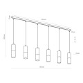 Lampa wisząca ELIT WHITE na 115cm listwie z 6 kloszami na żarówki GU10 TK Lighting