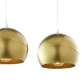 Lampa wisząca YODA GOLD ORBIT na podłużnej listwie z 3 złotymi, metalowymi kloszami TK Lighting