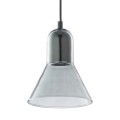 Lampa wisząca VICHY z pojedynczym, szklanym kloszem w kształcie stożka w kolorze grafitowym TK Lighting