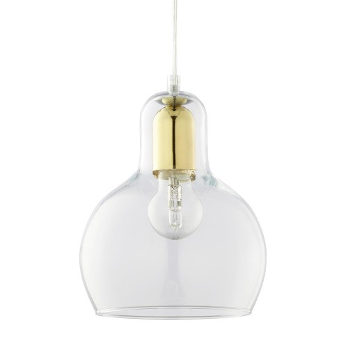 Lampa wisząca MANGO z transparentnym, szklanym kloszem i złotymi elementami TK Lighting