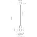 Lampa wisząca MANGO ze szklanym, grafitowym kloszem o śr. 18cm TK Lighting