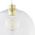 Lampa wisząca 1PŁ CUBUS szklana przezroczysta kula ze złotymi dodatkami TK Lighting