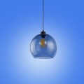 Lampa wisząca CUBUS z niebieskiego szkła z kulistym kloszem TK Lighting