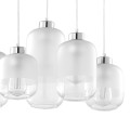 Lampa wisząca MARCO SILVER z częściowo mlecznymi, szklanymi kloszami TK Lighting