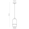 Lampa wisząca MARCO SILVER z częściowo mlecznym, białym kloszem ze szkła TK Lighting