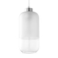 Lampa wisząca MARCO SILVER z częściowo mlecznym, białym kloszem ze szkła TK Lighting