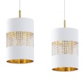 Lampa wisząca BOGART WHITE na podłużnej listwie z trzema perforowanymi kloszami TK Lighting